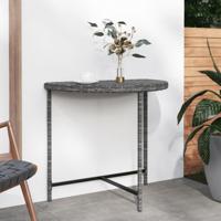 VidaXL Tuintafel 80x50x75 cm poly rattan grijs - thumbnail