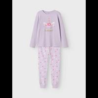 Name it kinder-meisjes pyjama katoen - Pastel Lilac - Organisch katoenen meisjes nachtkleding - 128 - 128 - thumbnail