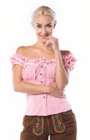 Apres Ski blouse dames Liesl Roze/Wit - thumbnail