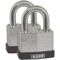 Kasp K13040D2 Hangslot 40 mm Gelijksluitend Zilver Sleutelslot - thumbnail