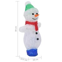 Kerstfiguur sneeuwman LED binnen en buiten 30 cm acryl - thumbnail