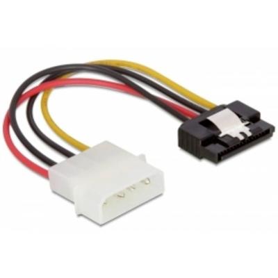 Delock 60120 Kabel Voeding SATA HDD > Molex 4-pins mannetje met metalen clip - recht