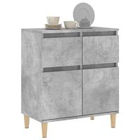 Dressoir 60x35x70 cm bewerkt hout betongrijs - thumbnail