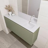 MONDIAZ OLAN 120cm toiletmeubel army. LEX wastafel talc rechts geen kraangat - thumbnail