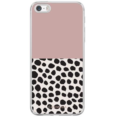 iPhone 5/5S/SE siliconen hoesje - Pink dots