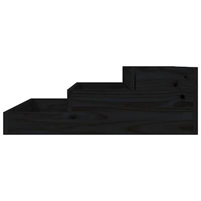 VidaXL Plantenbak 78x78x27 cm massief grenenhout zwart