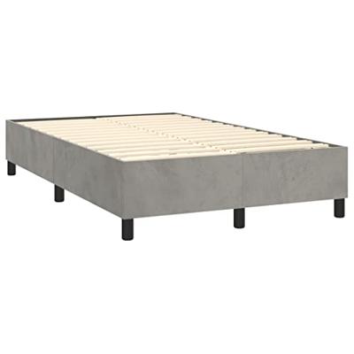 Boxspring met matras en LED fluweel lichtgrijs 120x200 cm