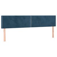 Boxspring met matras fluweel donkerblauw 200x200 cm - thumbnail