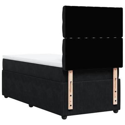 Boxspring met matras fluweel zwart 180x200 cm