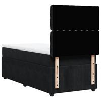 Boxspring met matras fluweel zwart 140x190 cm - thumbnail