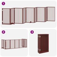 Hondenhek inklapbaar 9 panelen 450 cm populierenhout bruin - thumbnail