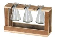 Dijk Natural Collections Vaasjes 3 stuks in houder 29.5x7.5x17cm - thumbnail