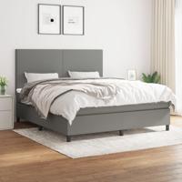 Boxspring met matras stof donkergrijs 180x200 cm - thumbnail