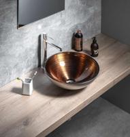 Waskom Sapho Murano Rond 40x14 cm Glas Koper - thumbnail