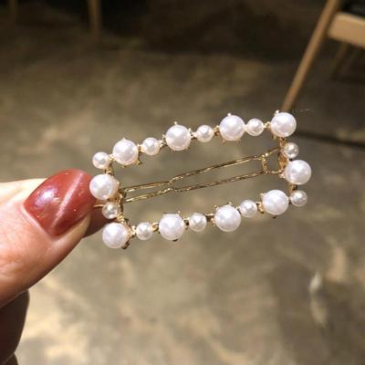 Geometrische onregelmatige parel haarspelden meisjes delicate haar greep (rechthoek)