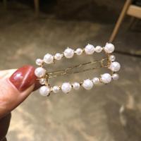 Geometrische onregelmatige parel haarspelden meisjes delicate haar greep (rechthoek) - thumbnail