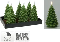 Ledkaars kerstboom 19cm groen - thumbnail