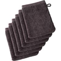 De Witte Lietaer washandjes 22 x 15 cm katoen bruin 6 stuks - thumbnail