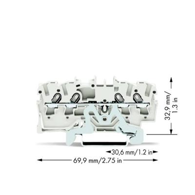 WAGO 2001-1408 Aardekabelklem 4.20 mm Spanveer Wit 100 stuk(s)