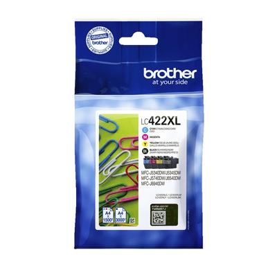 Brother Inktcartridge LC-422XLVAL Origineel Combipack Zwart, Cyaan, Magenta, Geel LC-422 XL VAL