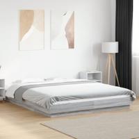 Bedframe bewerkt hout grijs sonoma eikenkleurig 150x200 cm - thumbnail