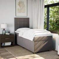 Boxspring met matras stof taupe 90x190 cm - thumbnail