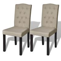Eetkamerstoelen 2 st stof camel - thumbnail