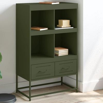 Hoge kast 68x39x111,5 cm staal olijfgroen