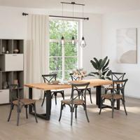 Eettafelpoten 2 st T-vormig 90x35x(72-73) cm staal zwart - thumbnail