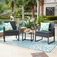 Artistiq Loungeset 'Cherylann' 2 stoelen + tafel, Polyrotan - thumbnail