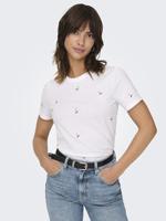 Only Onlketty Life S/s O-neck Top Jrs Noos T-shirts Bright White Cherries - thumbnail