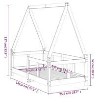 Kinderbedframe 70x140 cm massief grenenhout - thumbnail