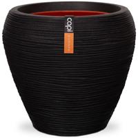 Capi bloempot nature rib taps 42x38 cm zwart kblr362 - thumbnail