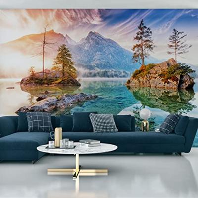 Fotobehang - Meer Hindersee, Bavaria, Duitsland, premium print, inclusief behanglijm - thumbnail