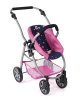 Combi-poppenwagen Emotion - Vlinders Navy Roze - thumbnail