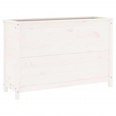 VidaXL Plantenbak verhoogd 119,5x40x78 cm massief grenenhout wit