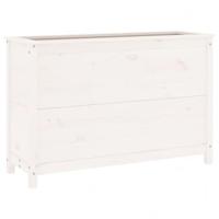 VidaXL Plantenbak verhoogd 119,5x40x78 cm massief grenenhout wit - thumbnail
