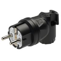 PCE 05811-s Haakse stekker met randaarde Rubber 230 V Zwart IP44 - thumbnail