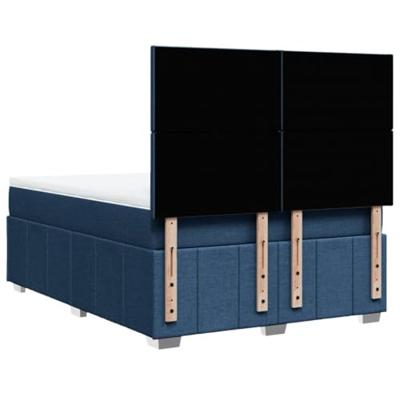 Boxspring met matras stof blauw 140x200 cm