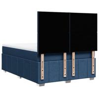 Boxspring met matras stof blauw 140x200 cm - thumbnail