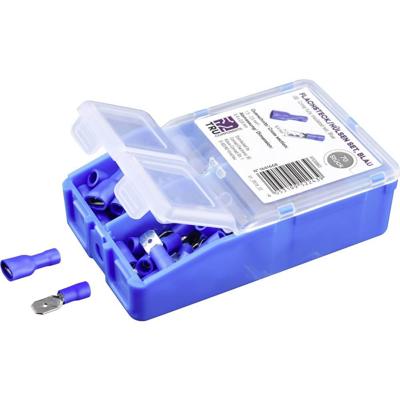 TRU COMPONENTS Assortiment kabelschoenen 6,8x0,8 mm 1.5 mm² 2.5 mm² Blauw 140 stuk(s)