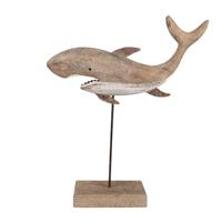 Clayre & Eef Decoratie Beeld Haai 37 cm Bruin Hout - thumbnail