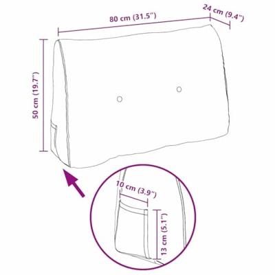 VidaXL Rugkussen roze 80 x 24 x 50 cm stof