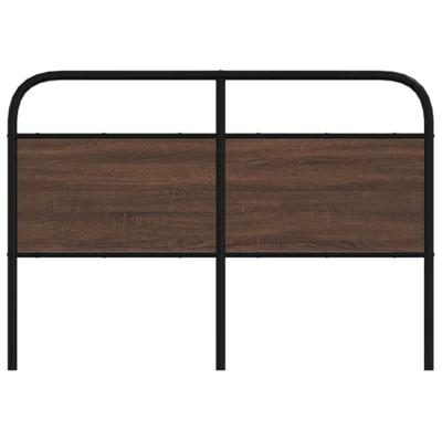 Hoofdbord 120 cm bewerkt hout en staal bruin eikenkleurig Hoofdbord 120 cm bewerkt hout en staal bruin eikenkleurig