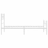 Bedframe met hoofd- en voeteneinde metaal wit 107x203 cm - thumbnail