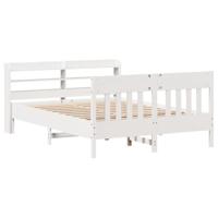 Bedframe zonder matras massief grenenhout wit 150x200 cm - thumbnail