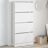 Schoenenkast met 4 klaplades 80x21x163,5 cm wit - thumbnail