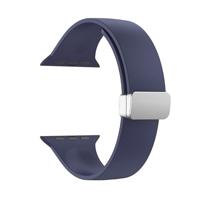 By Qubix - Siliconen bandje - Folding Buckle - Donkerblauw - Compatible met Apple Watch 38mm / 40mm / 41mm / 42mm - Compatible Apple watch bandjes - thumbnail