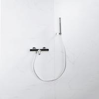 Fortifura Calvi Thermostatische badkraan met staafhanddouche, handdouchehouder en gladde doucheslang chroom SW496810/SW720564/SW720223/SW706209 - thumbnail