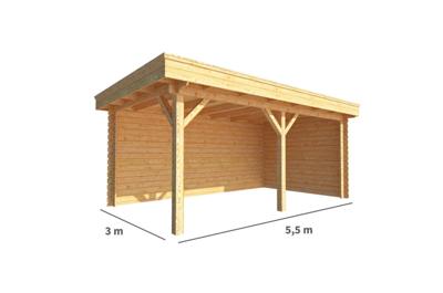 Overkapping Lisa-Bibi 550 cm bij 300 cm diep plat dak Warentuin Collection - Warentuin collection